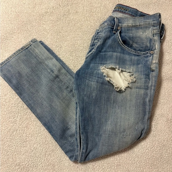 Citizens of Humanity Dylan Drop Rise Cropped Jeans Destroyed Distressed Straight - Picture 5 of 12
